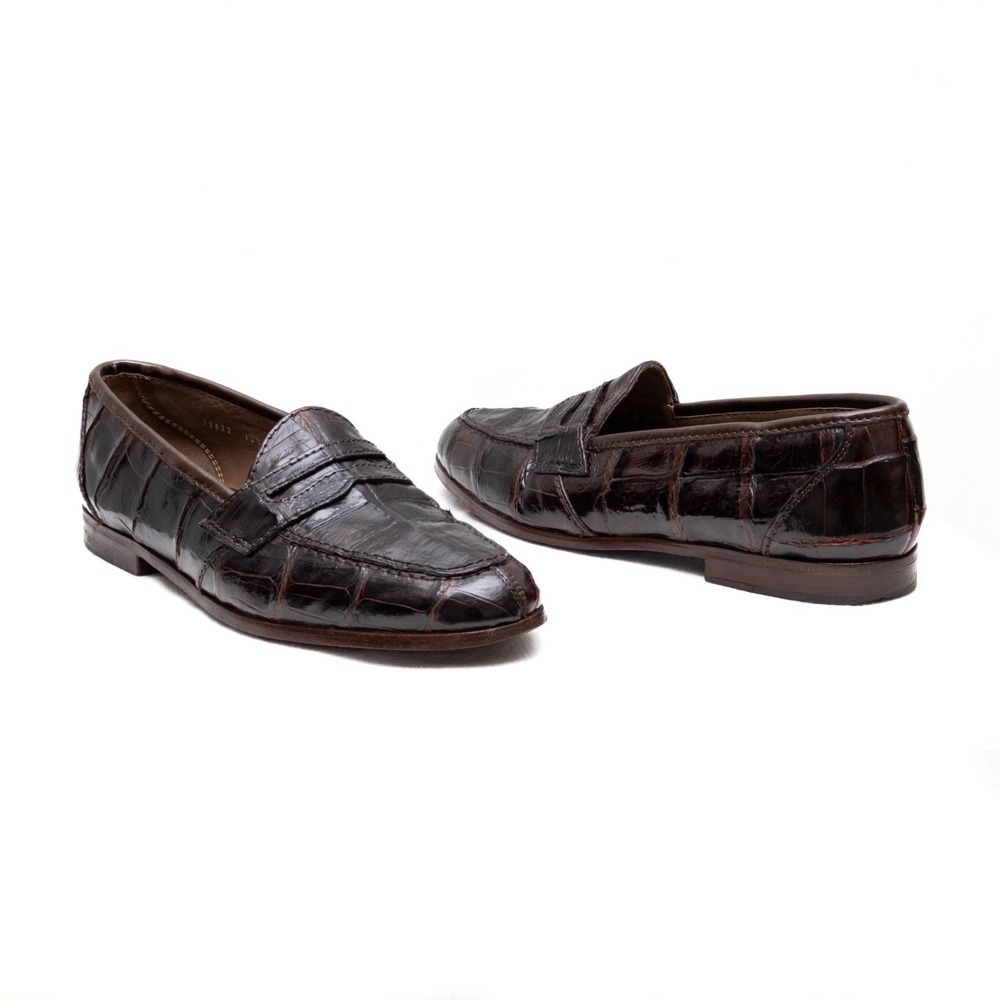 Bruno Magli Dark Brown Textured Loafers